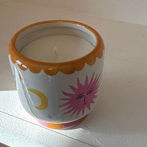 Paddywac Celestial Ceramic Candle Holder with Orange and Pink Accents